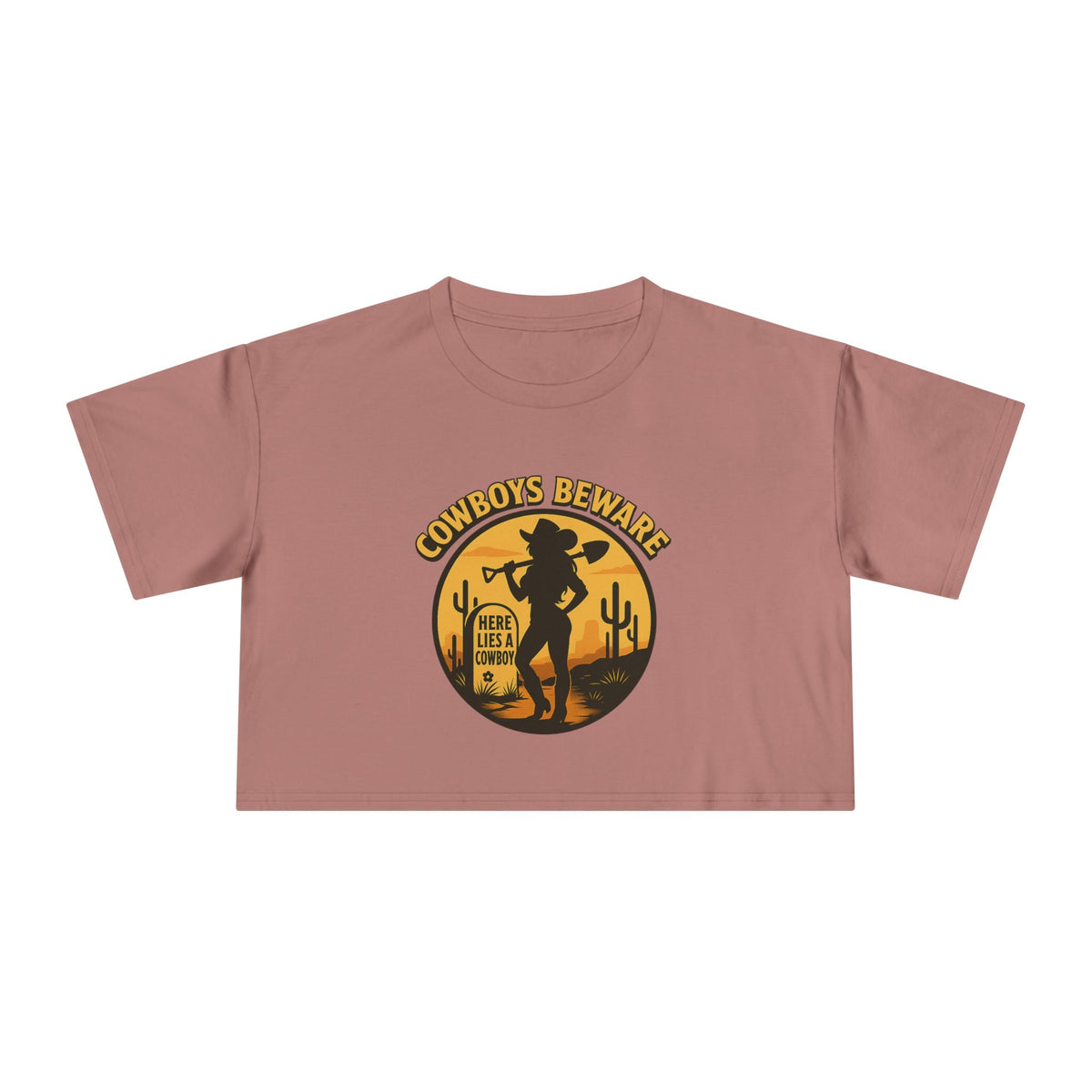 Cowboys Beware Crop Tee.