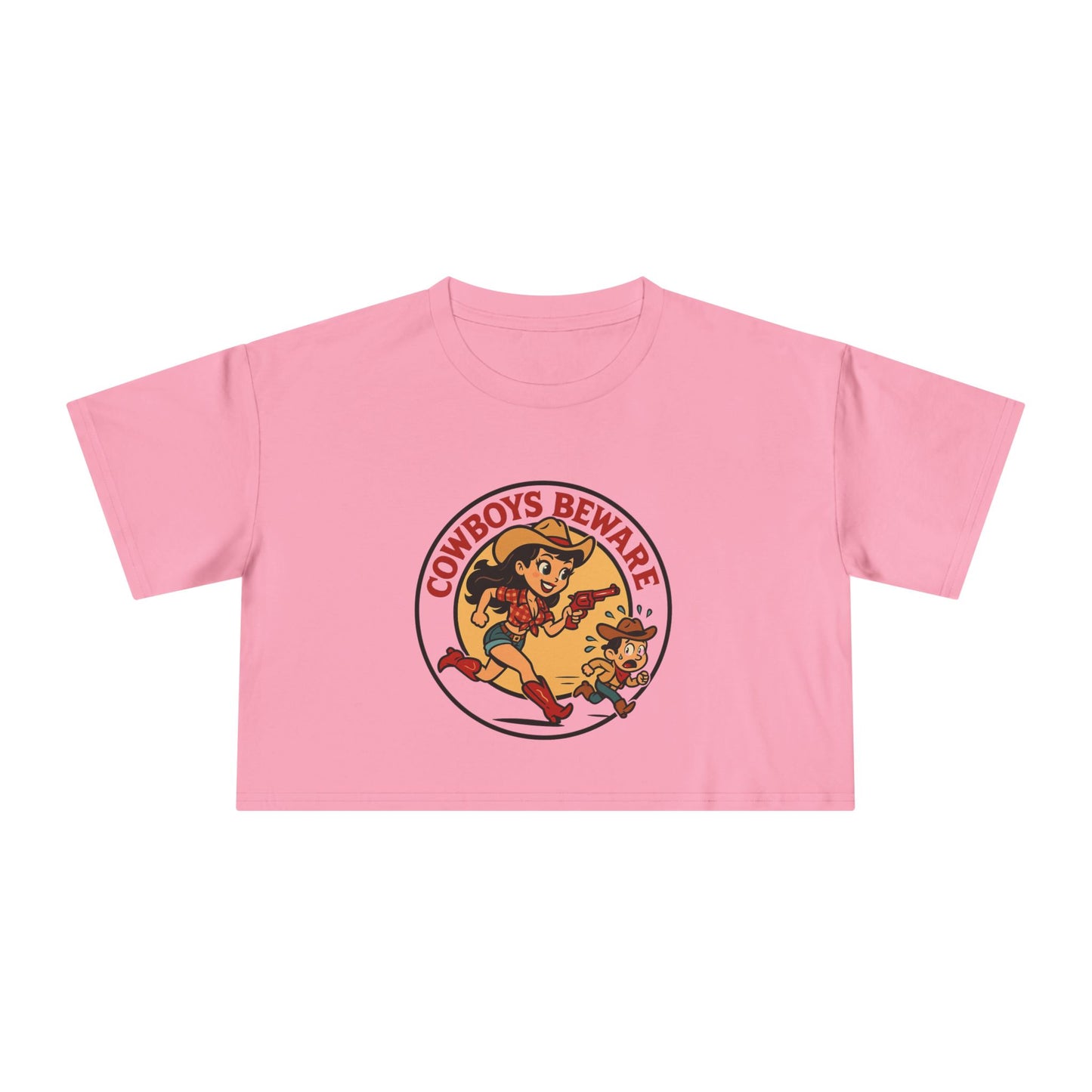 Cowboys Beware Crop Tee.