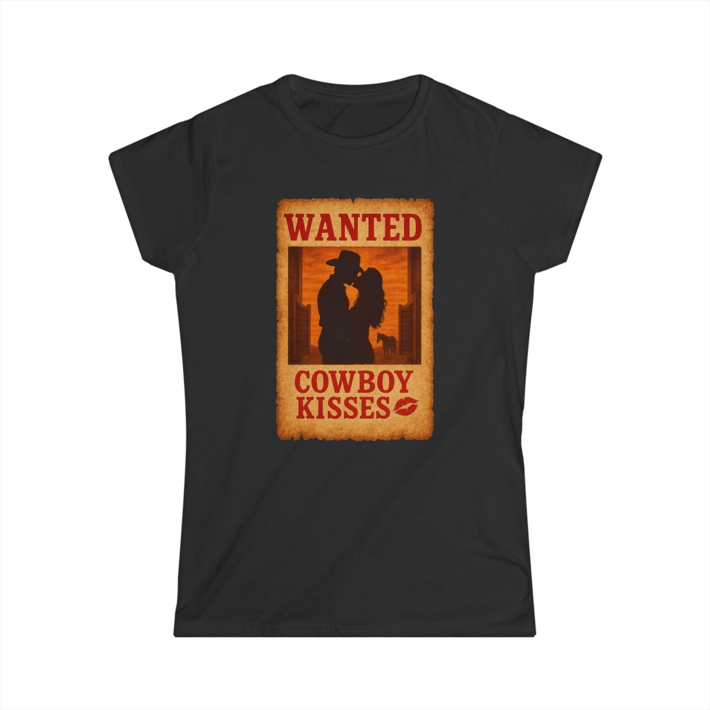 WANTED Cowboy Kisses Softstyle Tee.