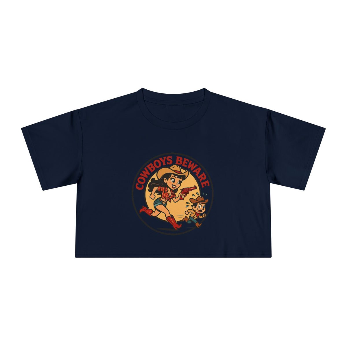 Cowboys Beware Crop Tee.