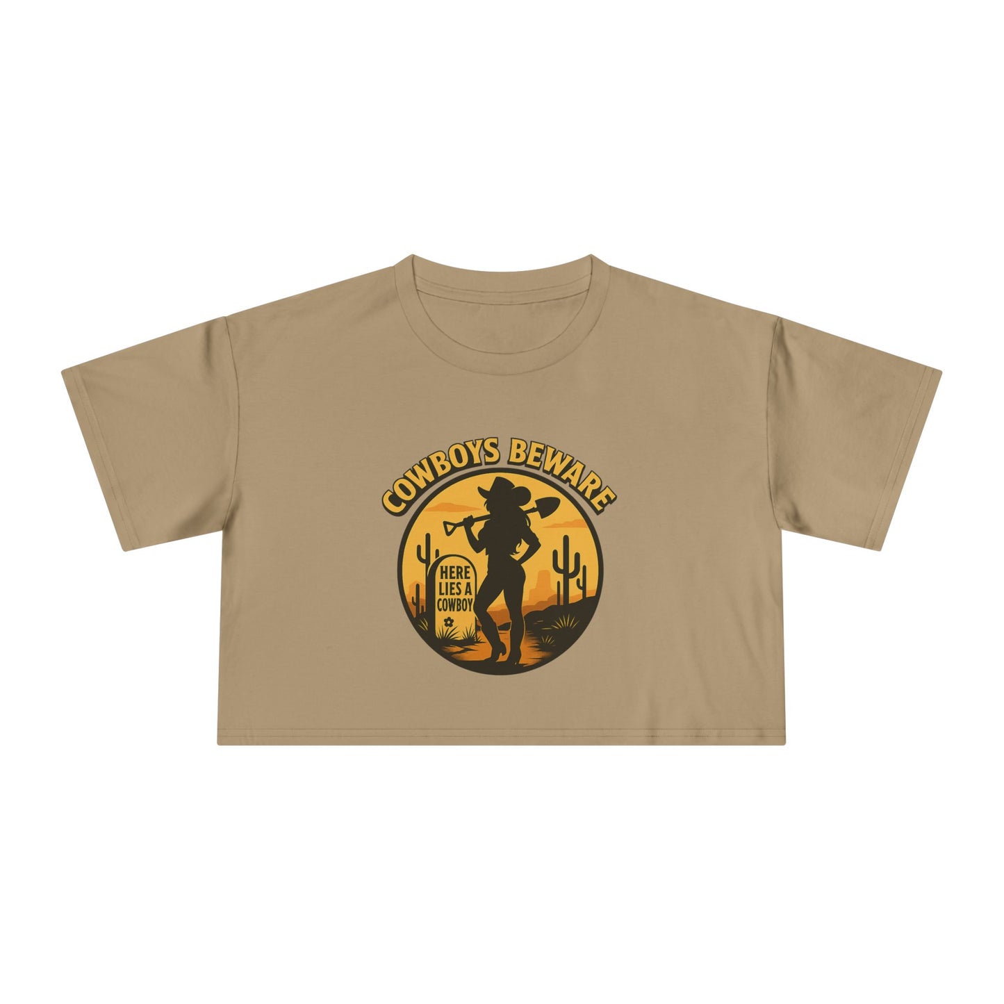 Cowboys Beware (Gravesite) Crop Tee.
