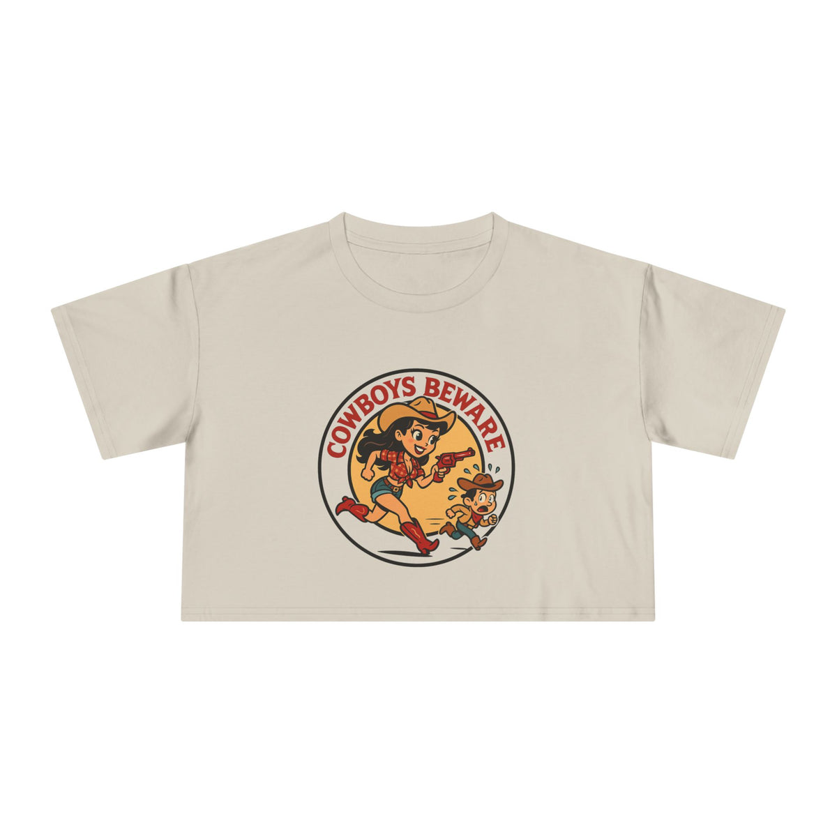 Cowboys Beware Crop Tee.