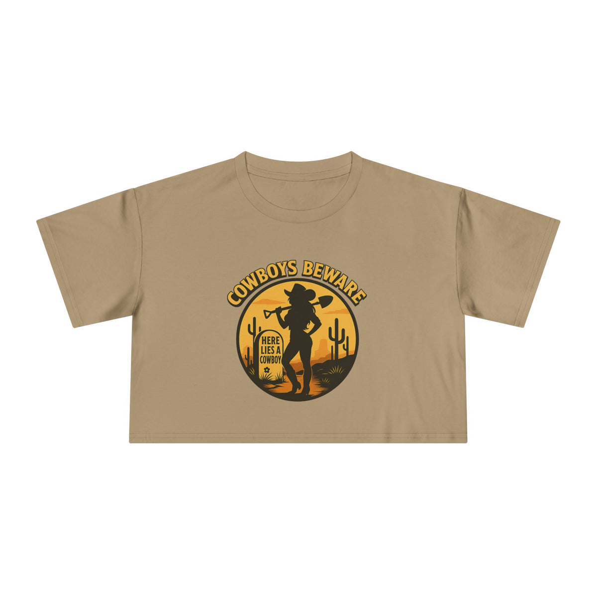 Cowboys Beware Crop Tee.