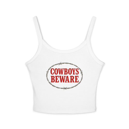 Cowboys Beware Spaghetti Strap Tank.