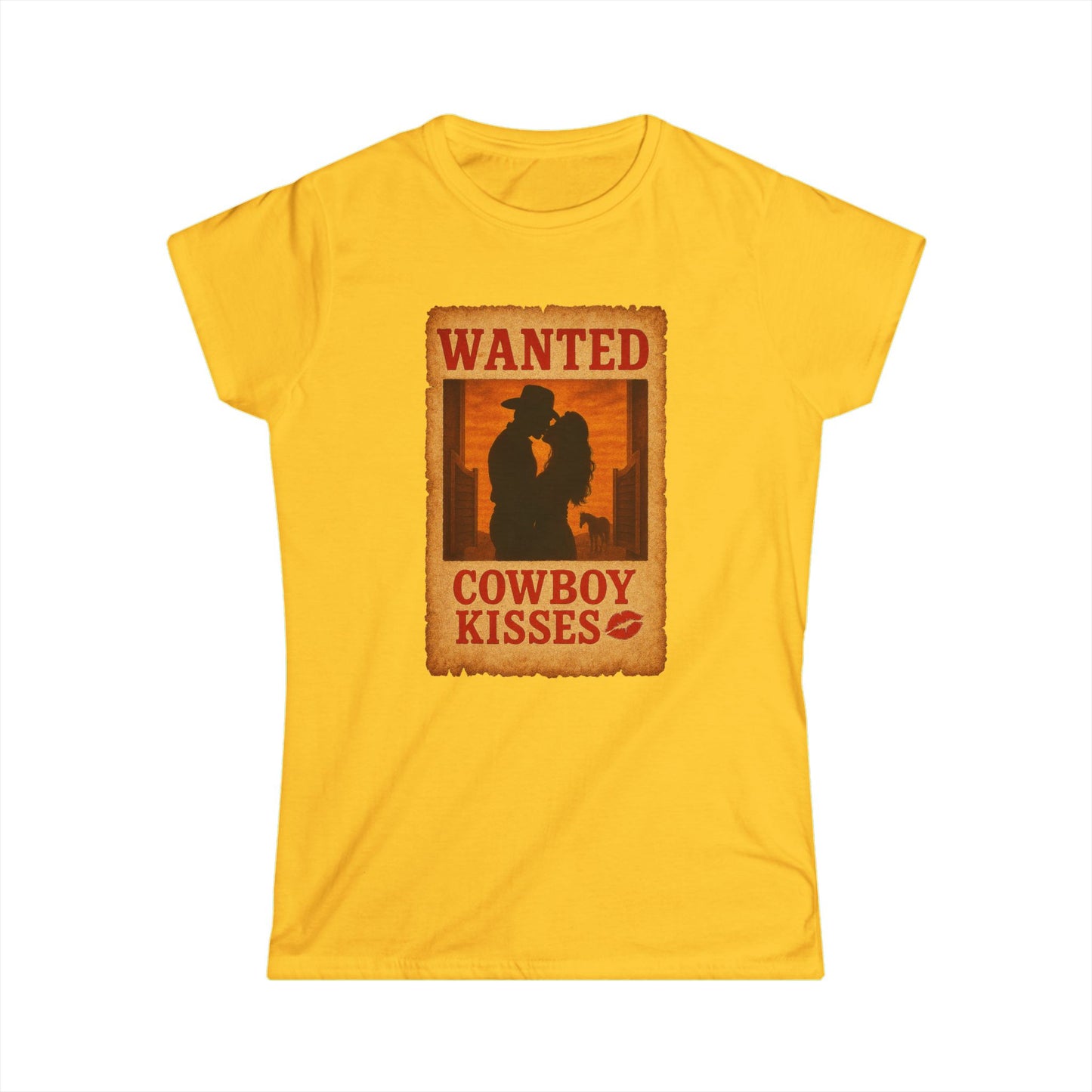WANTED Cowboy Kisses Softstyle Tee.