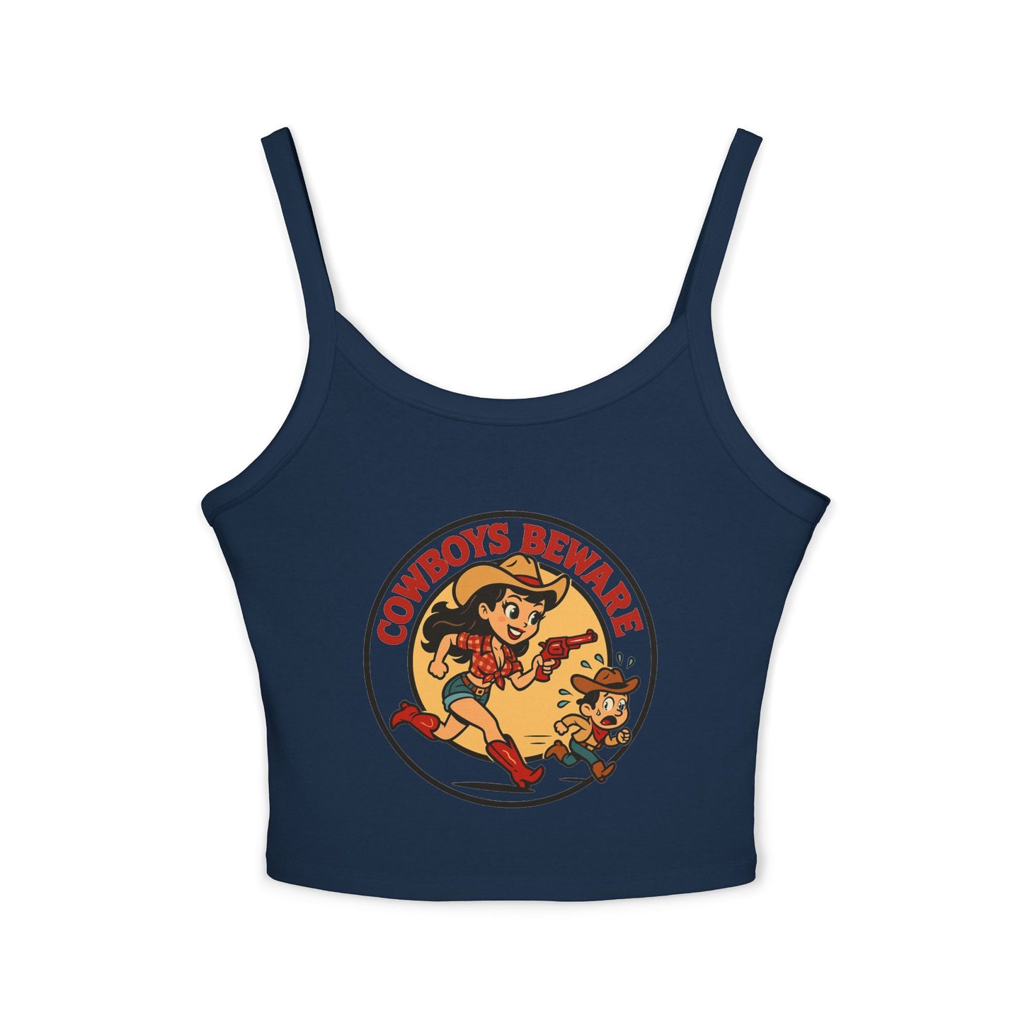 Cowboys Beware Spaghetti Strap Tank.