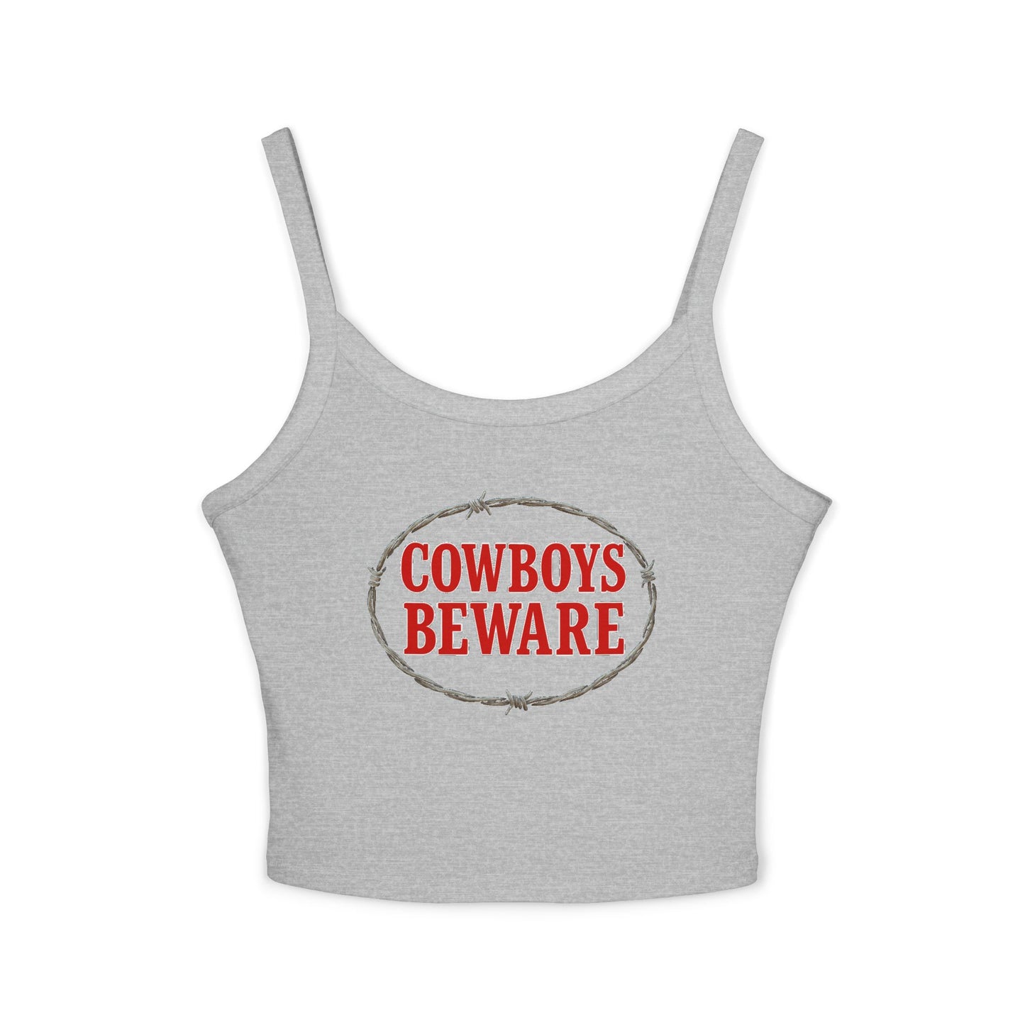 Cowboys Beware Spaghetti Strap Tank.