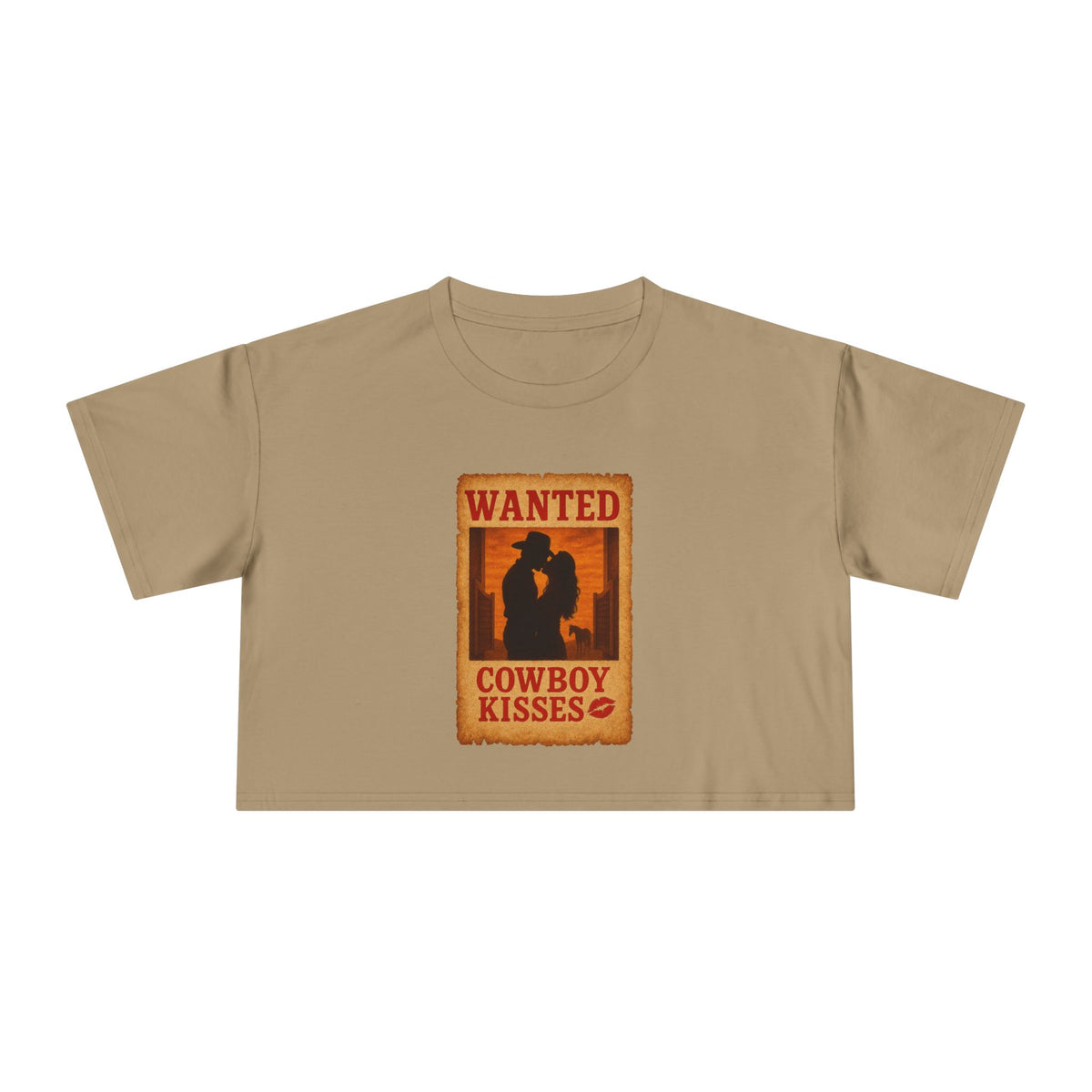 Wanted Cowboy Kisses Crop Tee.