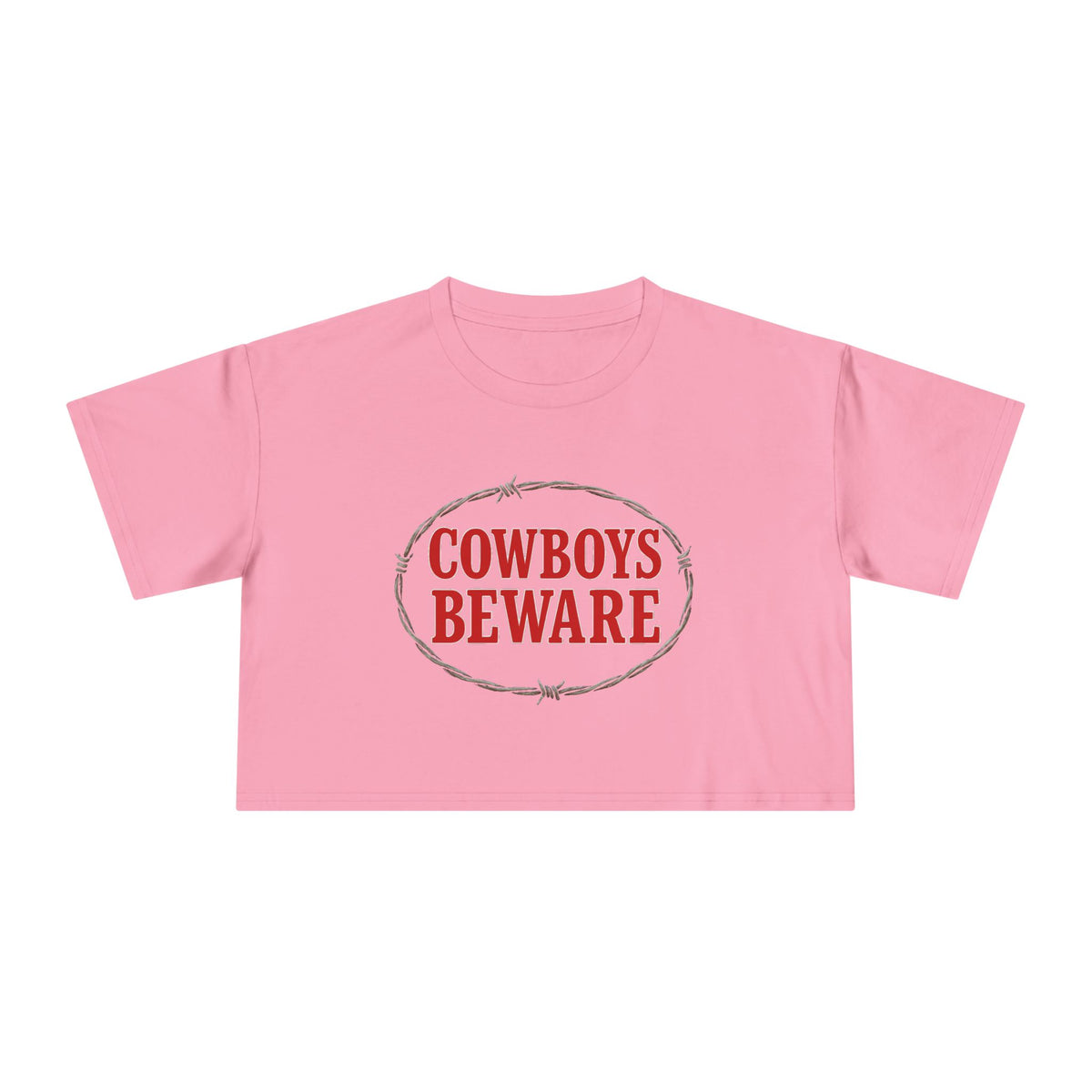 Cowboys Beware Crop Tee.