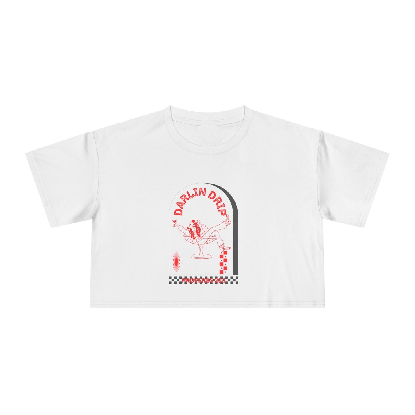 Darlin’ Drip Glass Crop Tee.