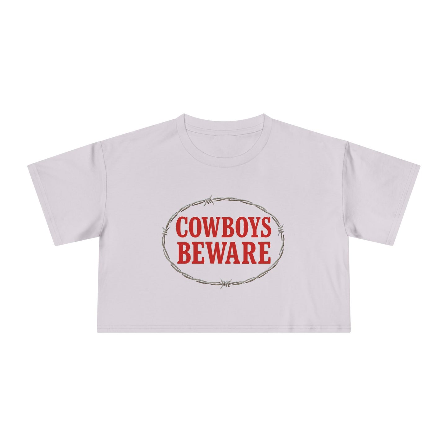 Cowboys Beware Crop Tee.