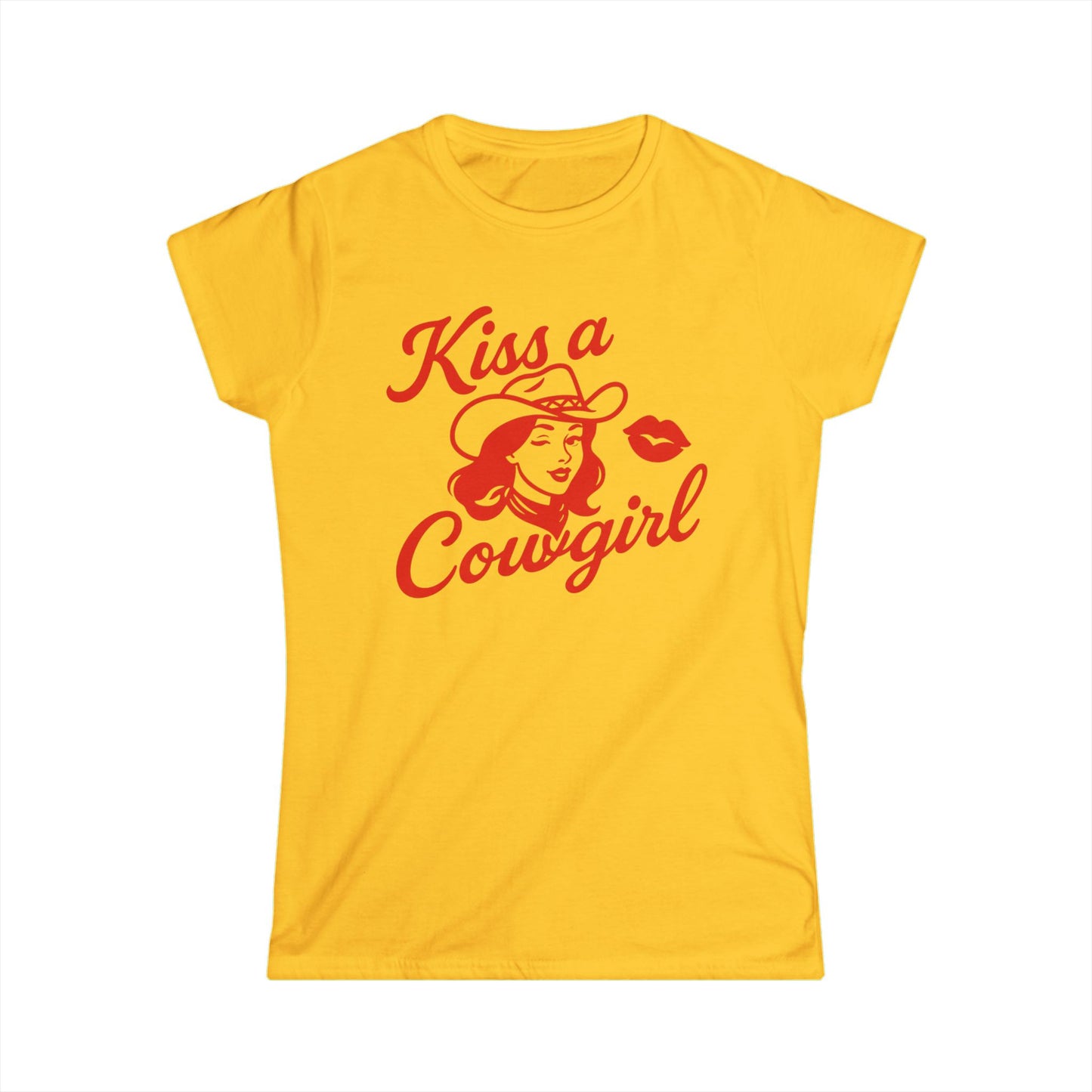 Kiss a Cowgirl Softstyle Tee.