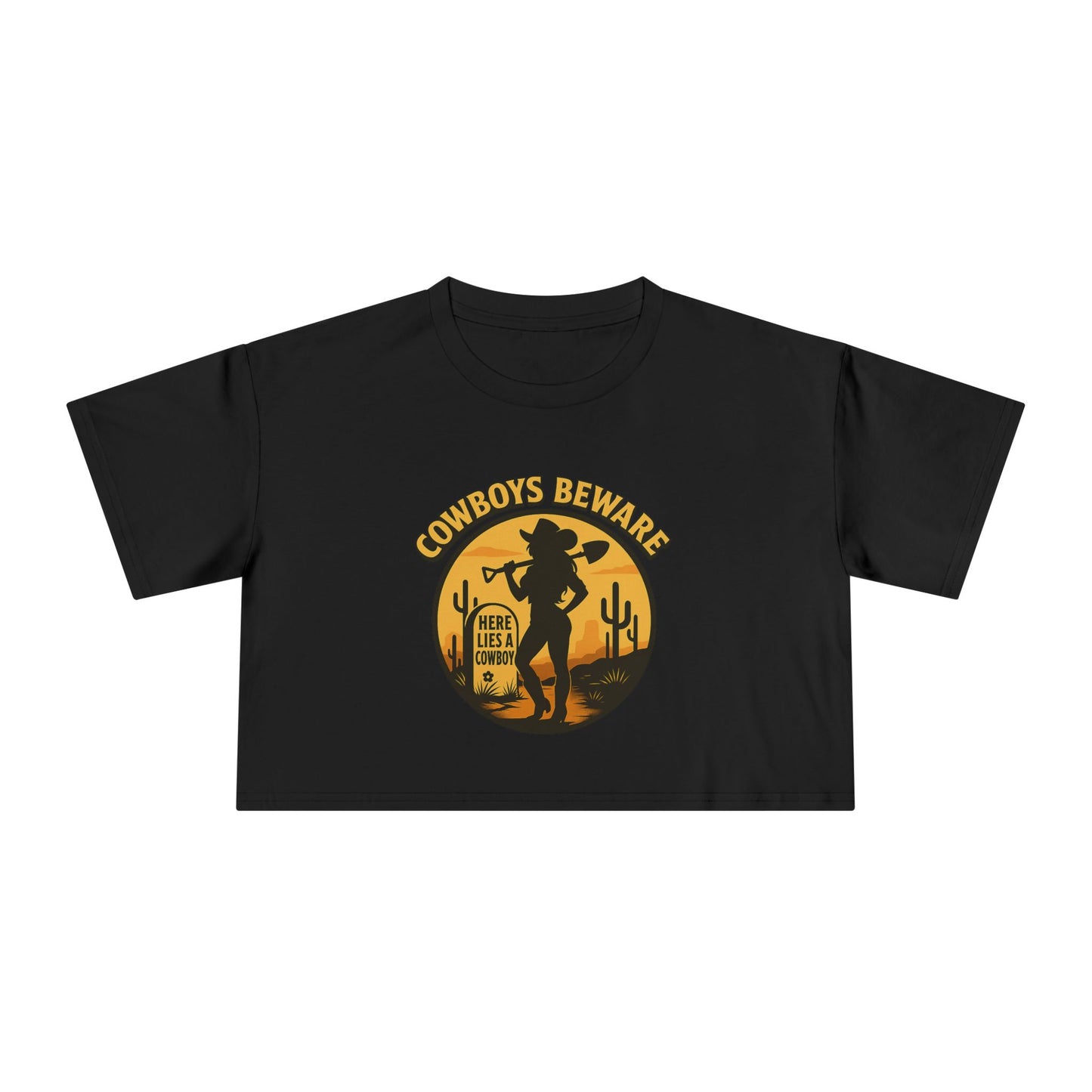 Cowboys Beware (Gravesite) Crop Tee.