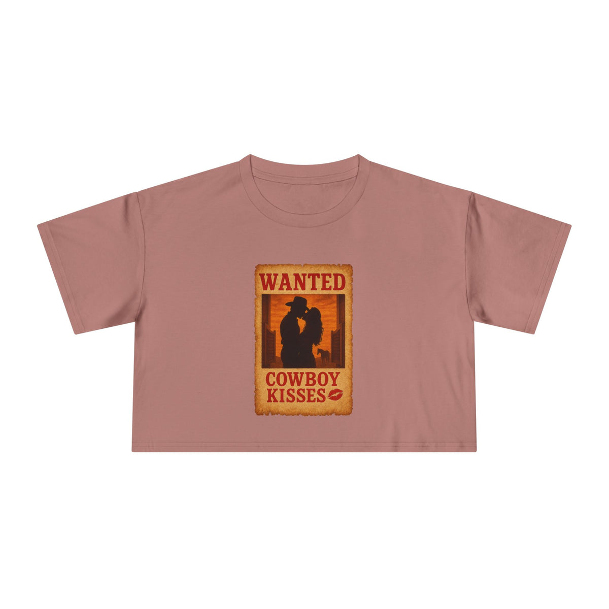 Wanted Cowboy Kisses Crop Tee.