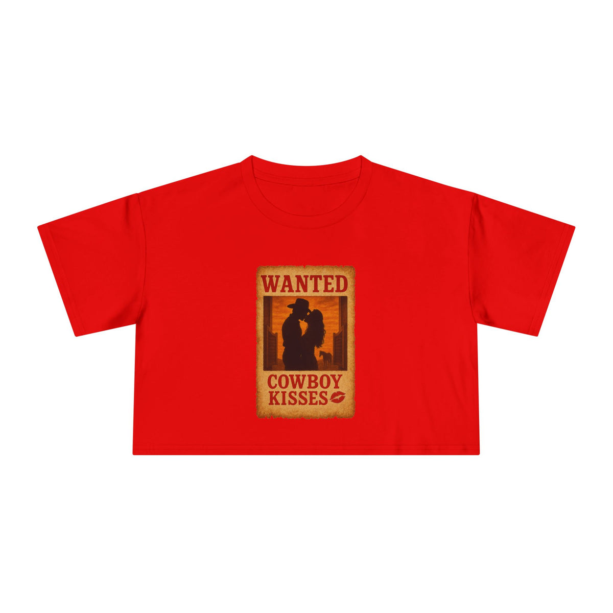 Wanted Cowboy Kisses Crop Tee.