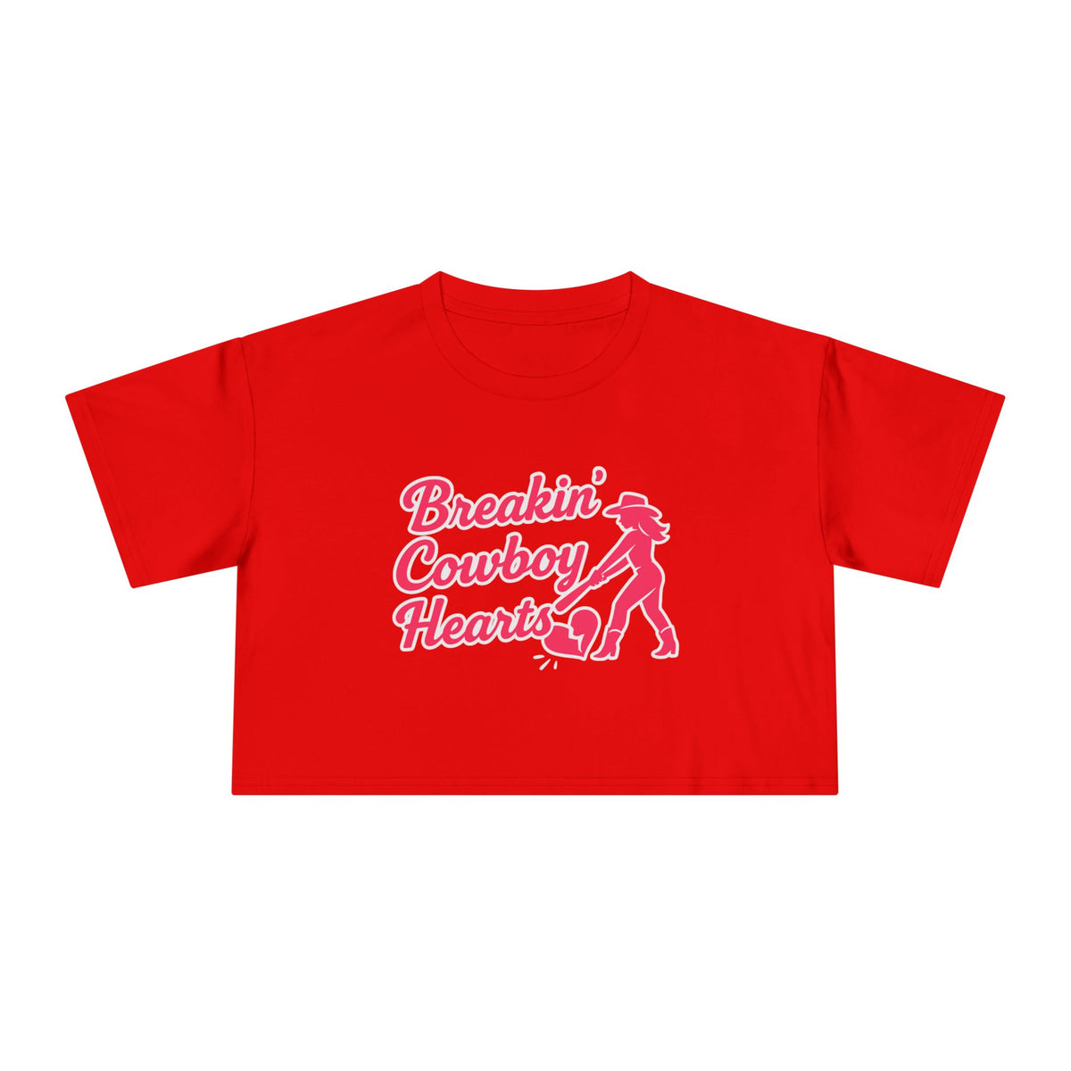 Breakin' Cowboy Hearts Crop Tee.