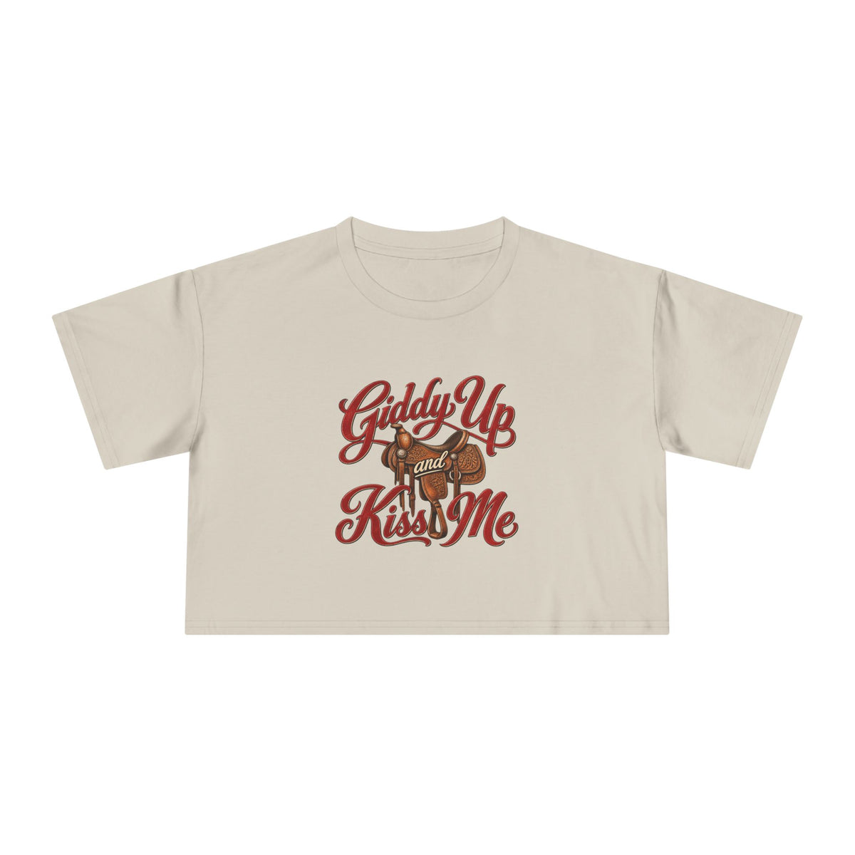 Giddy Up and Kiss Me Crop Tee.