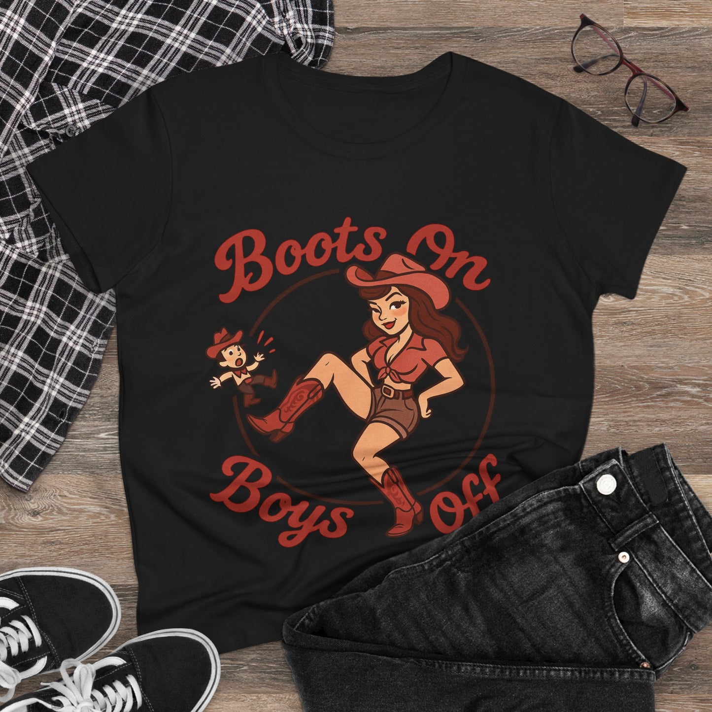 “Boots On Boys Off” Tee.