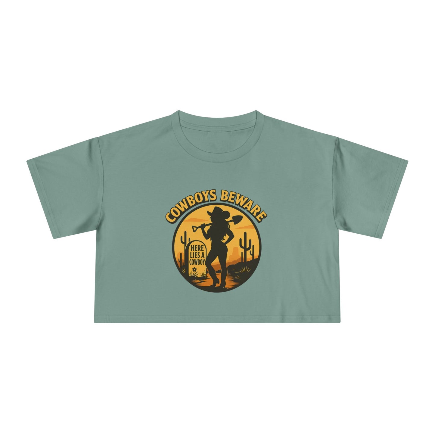 Cowboys Beware (Gravesite) Crop Tee.