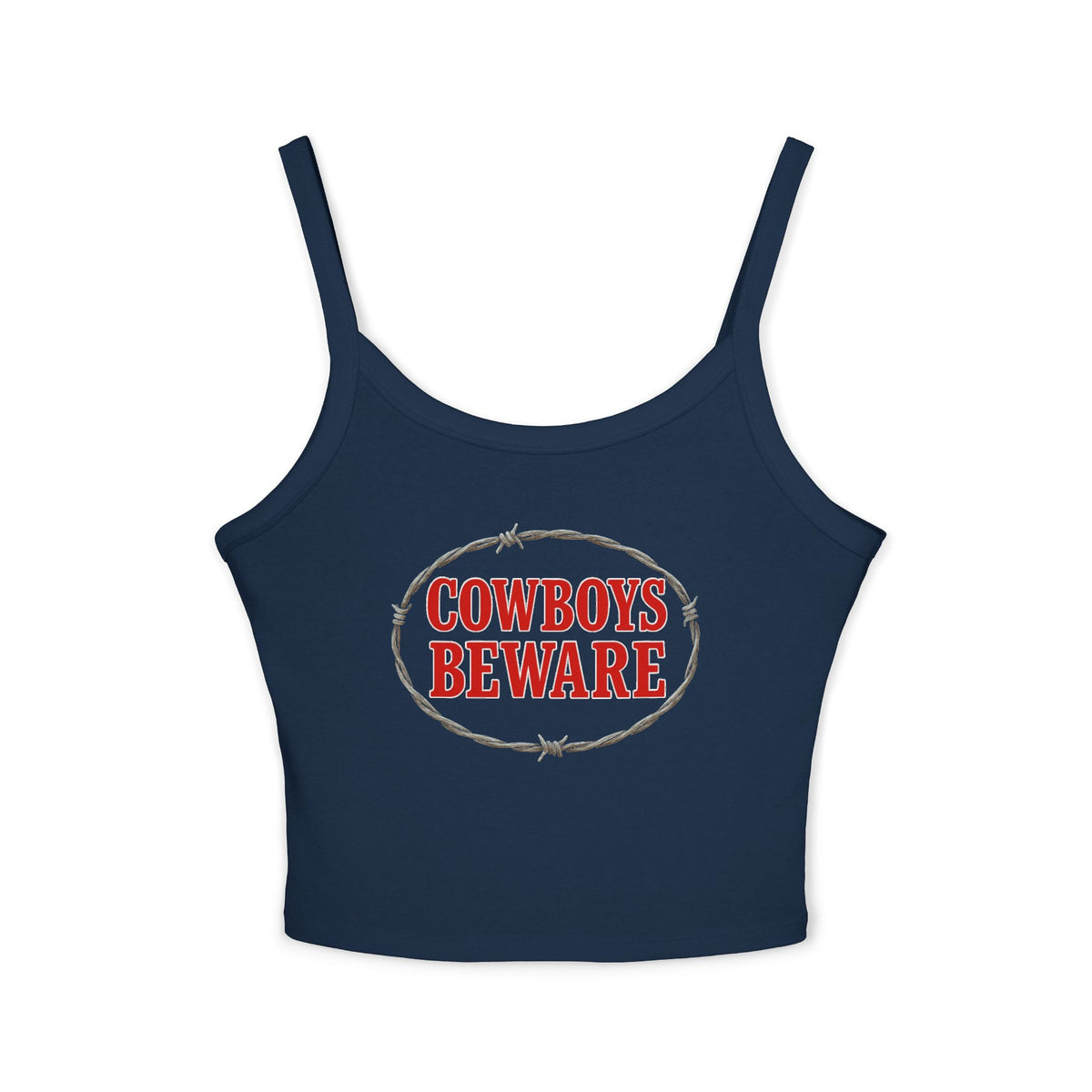 Cowboys Beware Spaghetti Strap Tank.