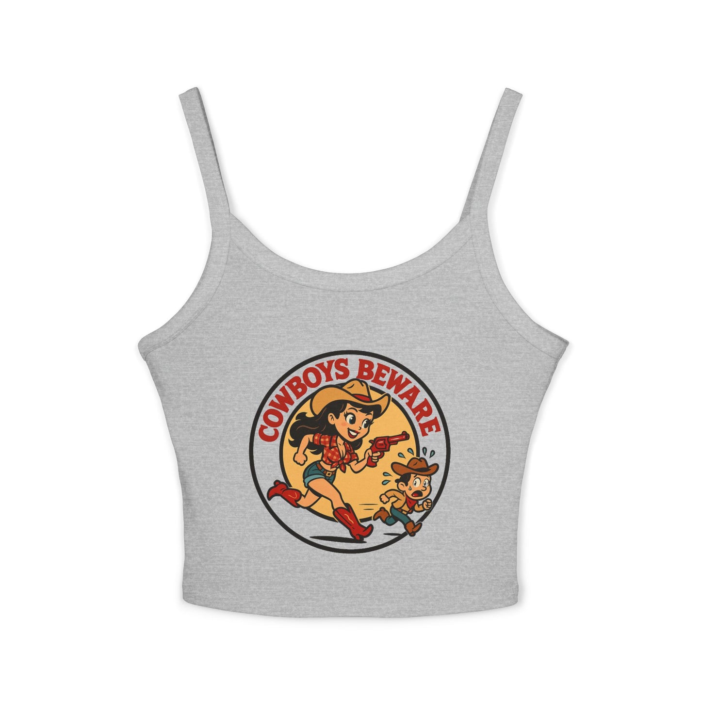 Cowboys Beware Spaghetti Strap Tank.
