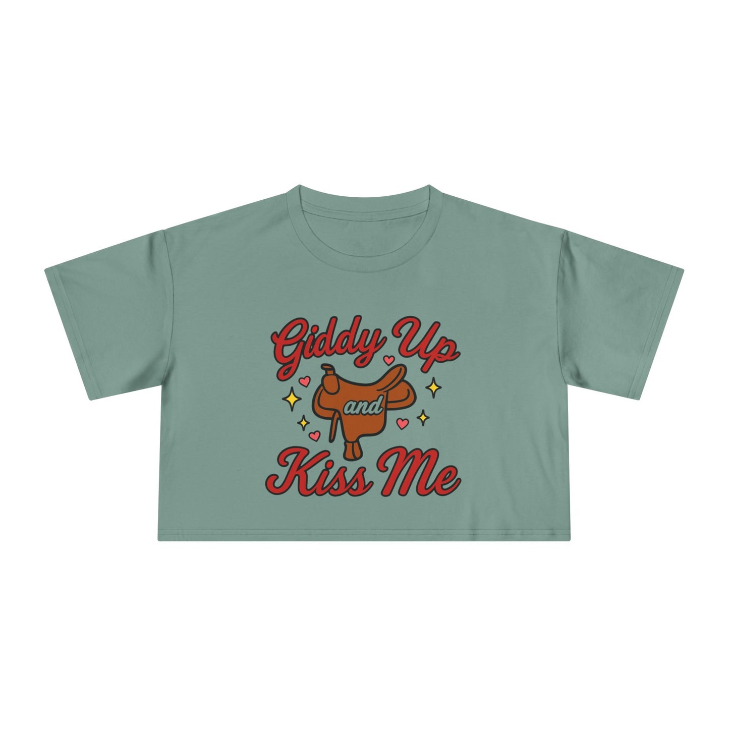 Giddy Up and Kiss Me Crop Tee