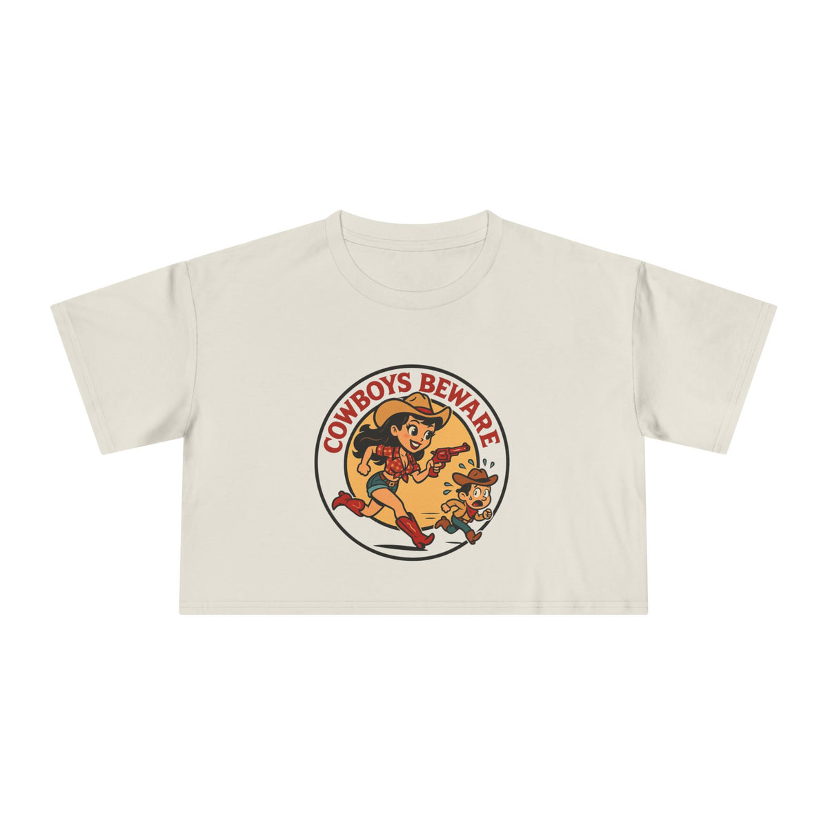 Cowboys Beware Crop Tee.