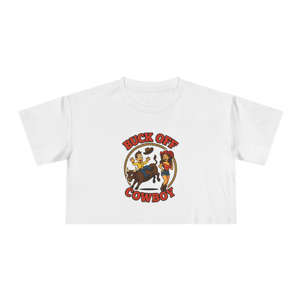 Buck Off Cowboy Crop Tee.