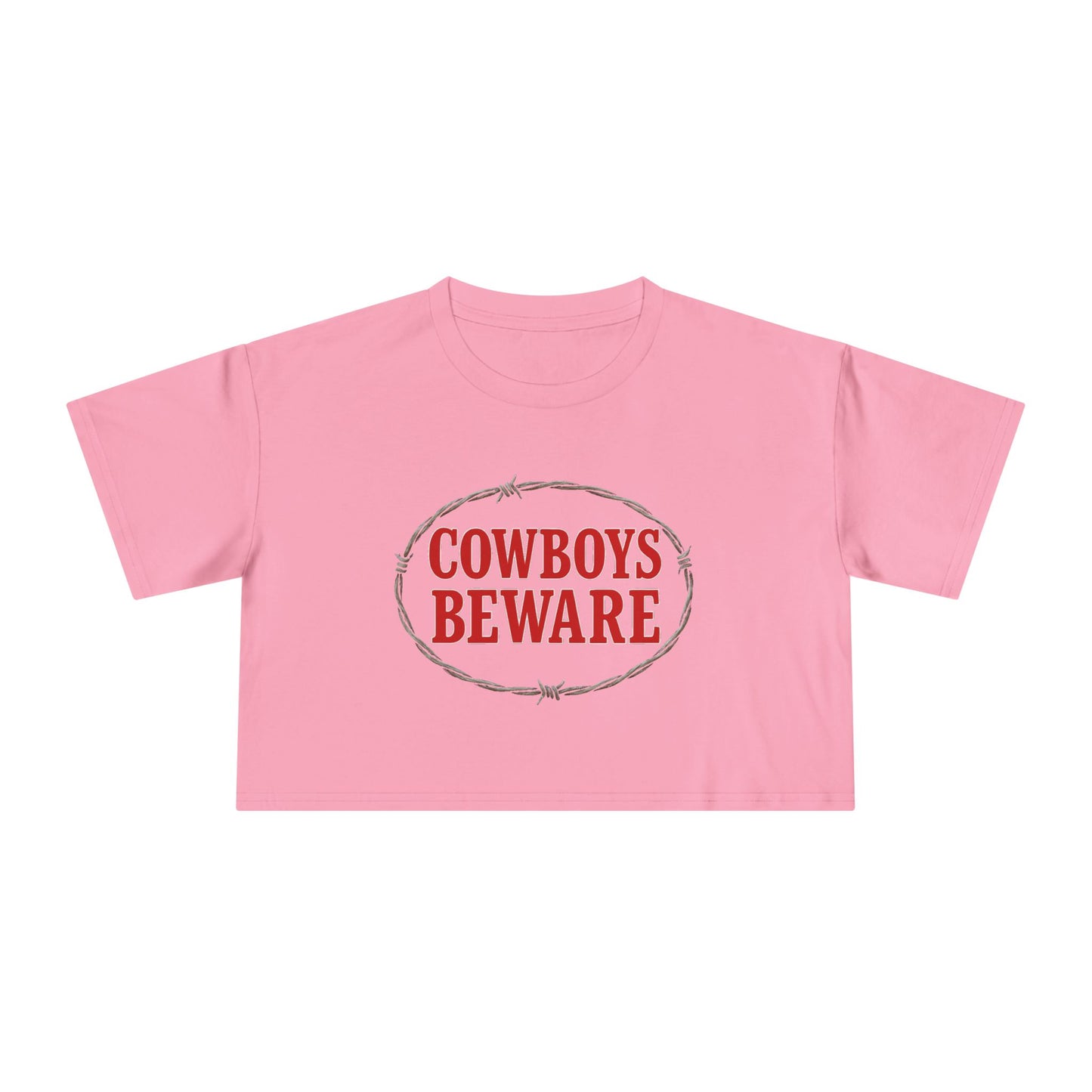 Cowboys Beware Crop Tee.