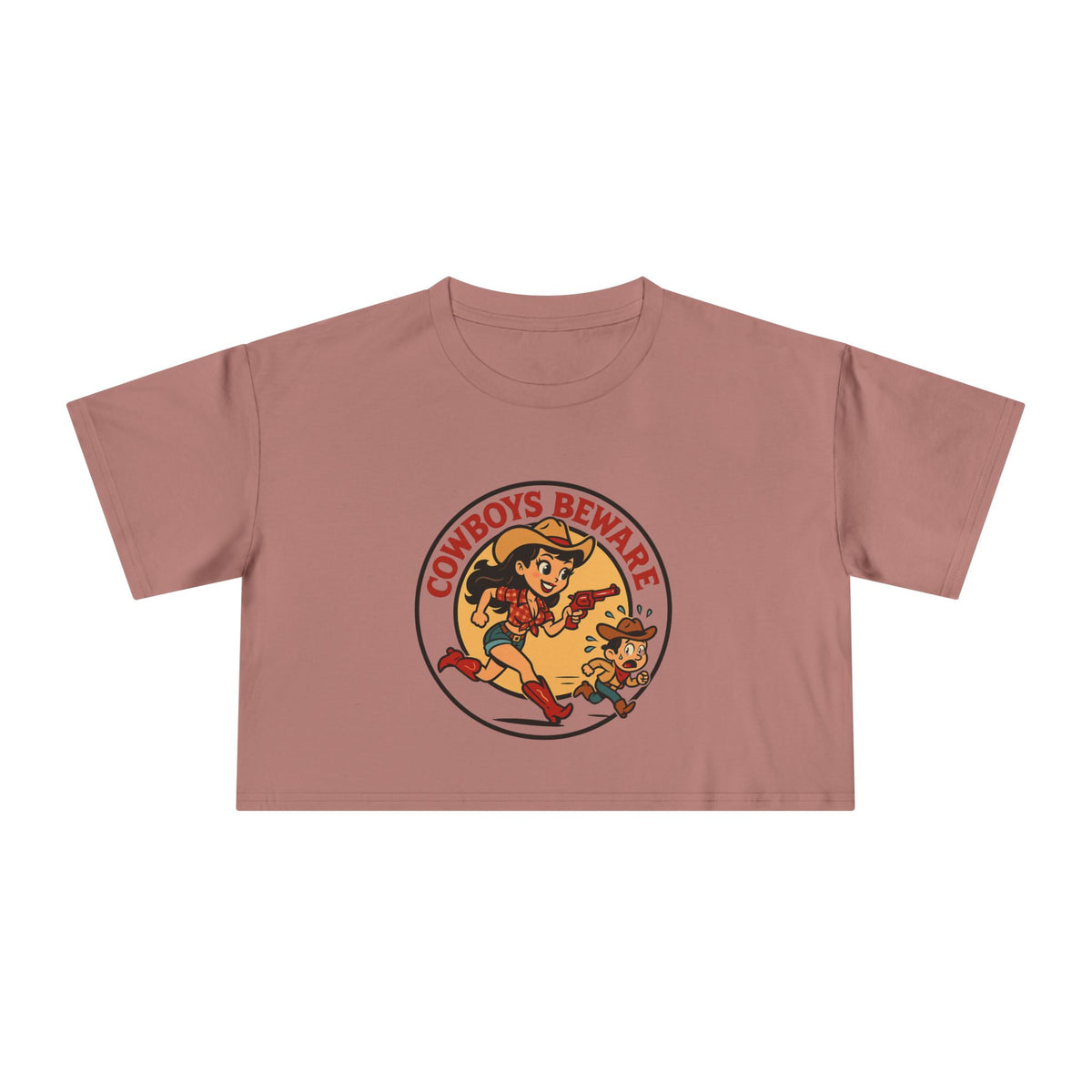 Cowboys Beware Crop Tee.