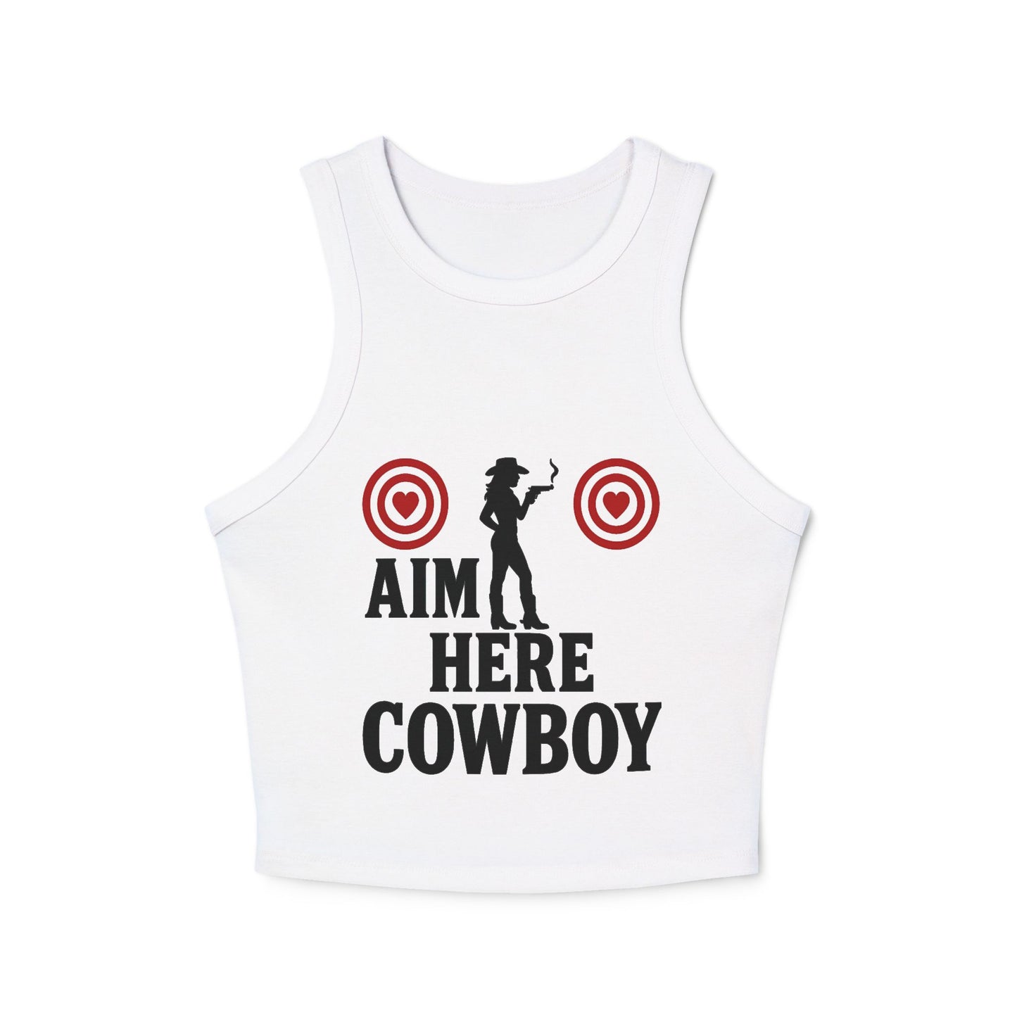 “Aim Here Cowboy” 🎯🎯 Racer Tank Top.