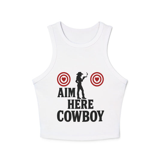 “Aim Here Cowboy” 🎯🎯 Racer Tank Top.
