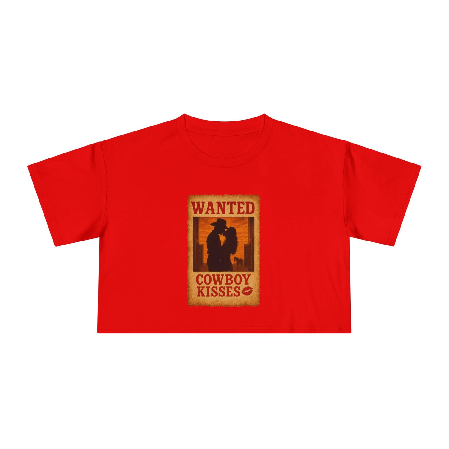 Wanted Cowboy Kisses Crop Tee.
