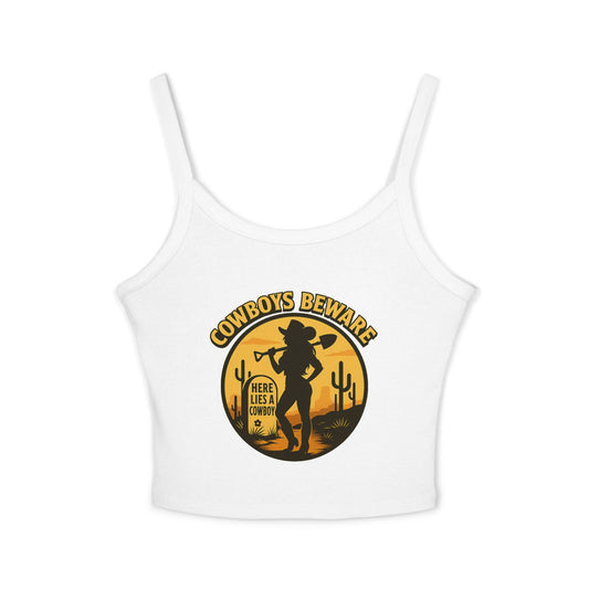 Cowboys Beware (Gravesite) Spaghetti Strap Tank.