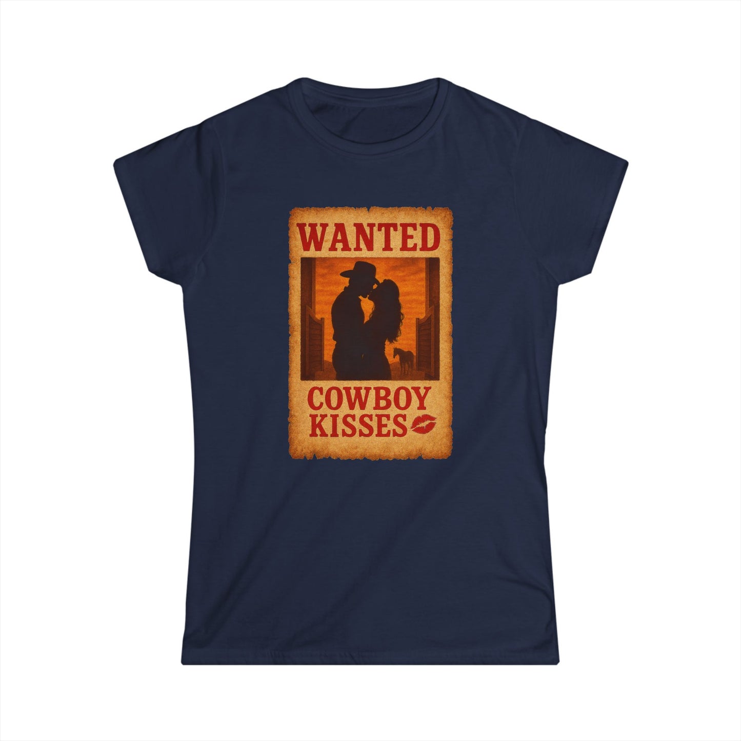 WANTED Cowboy Kisses Softstyle Tee.