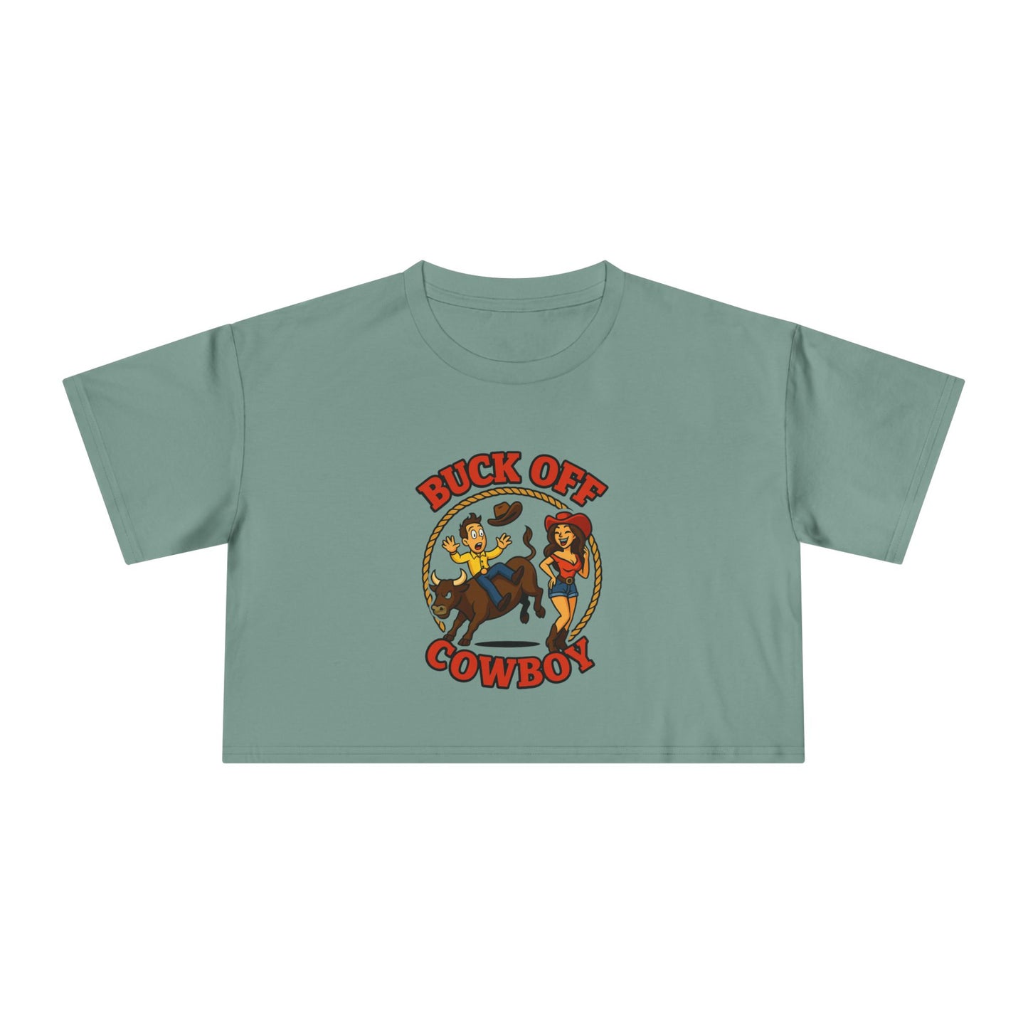 Buck Off Cowboy Crop Tee
