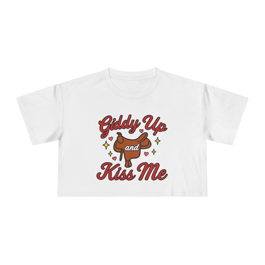Giddy Up and Kiss Me Crop Tee