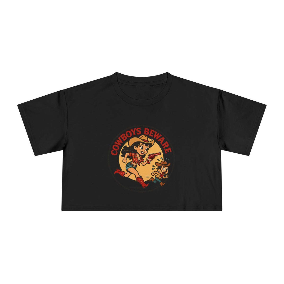 Cowboys Beware Crop Tee.