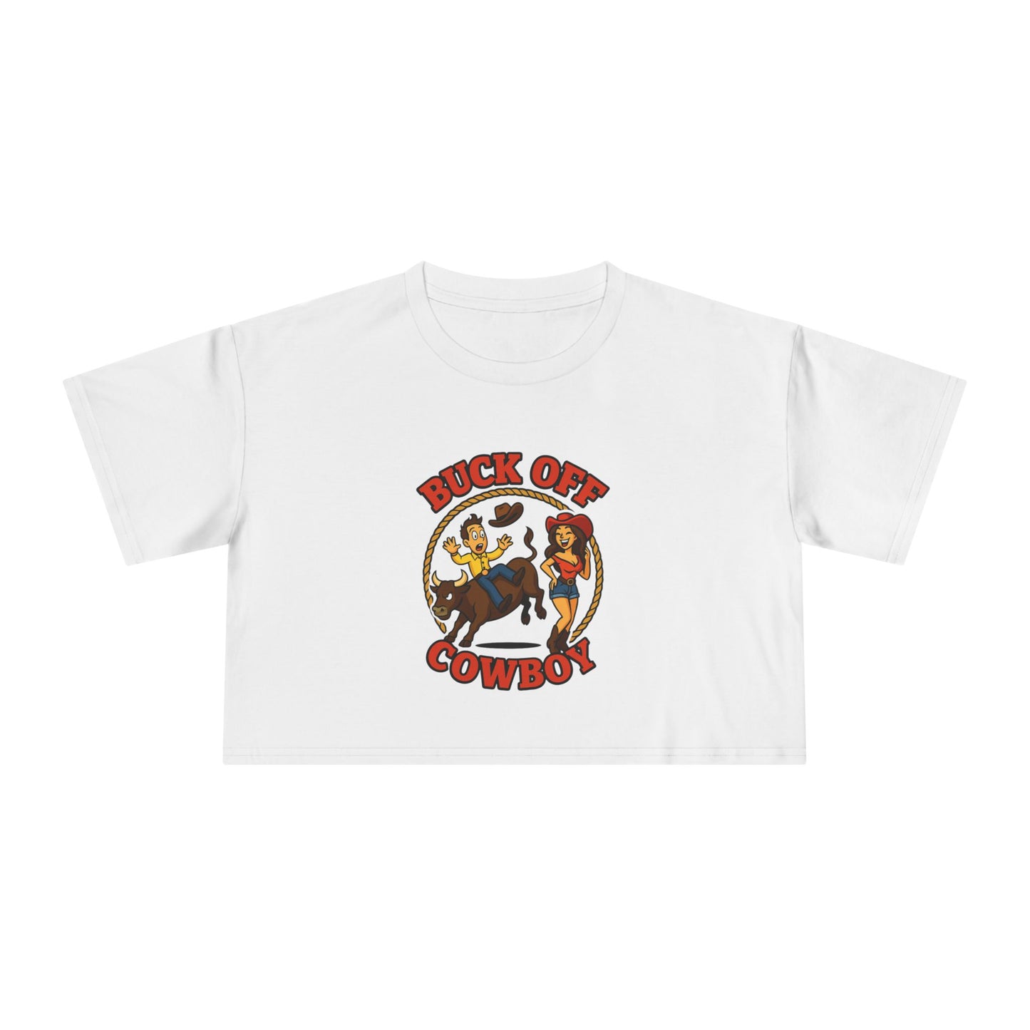 Buck Off Cowboy Crop Tee