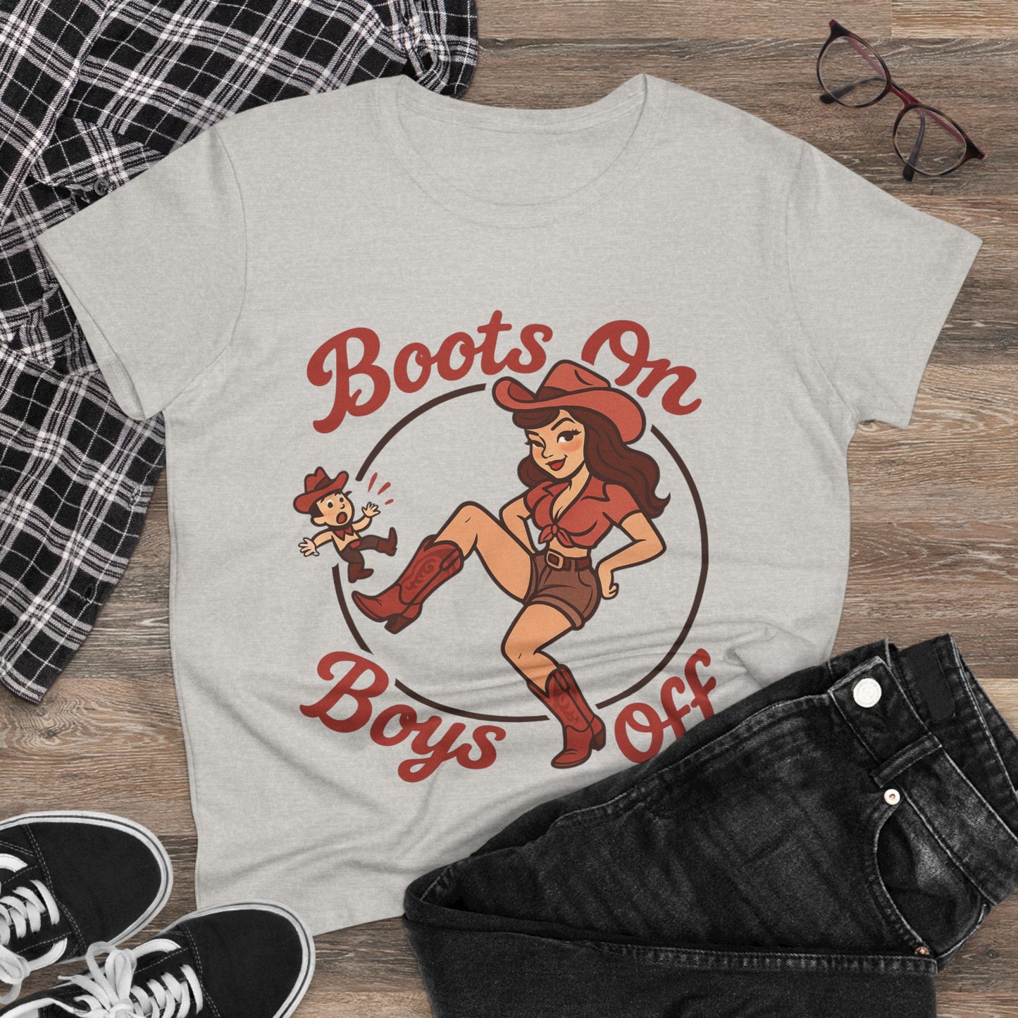 “Boots On Boys Off” Tee.