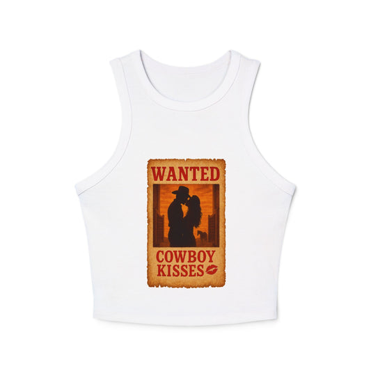 WANTED Cowboy Kisses Micro Rib Racer Tank.