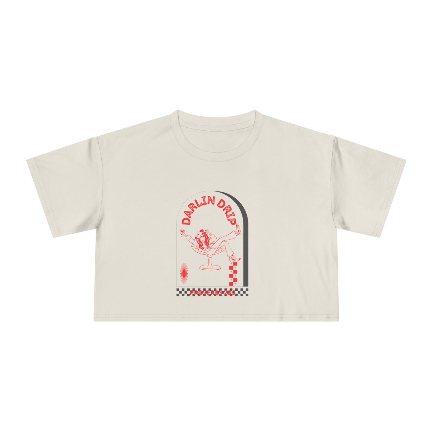 Darlin’ Drip Glass Crop Tee.