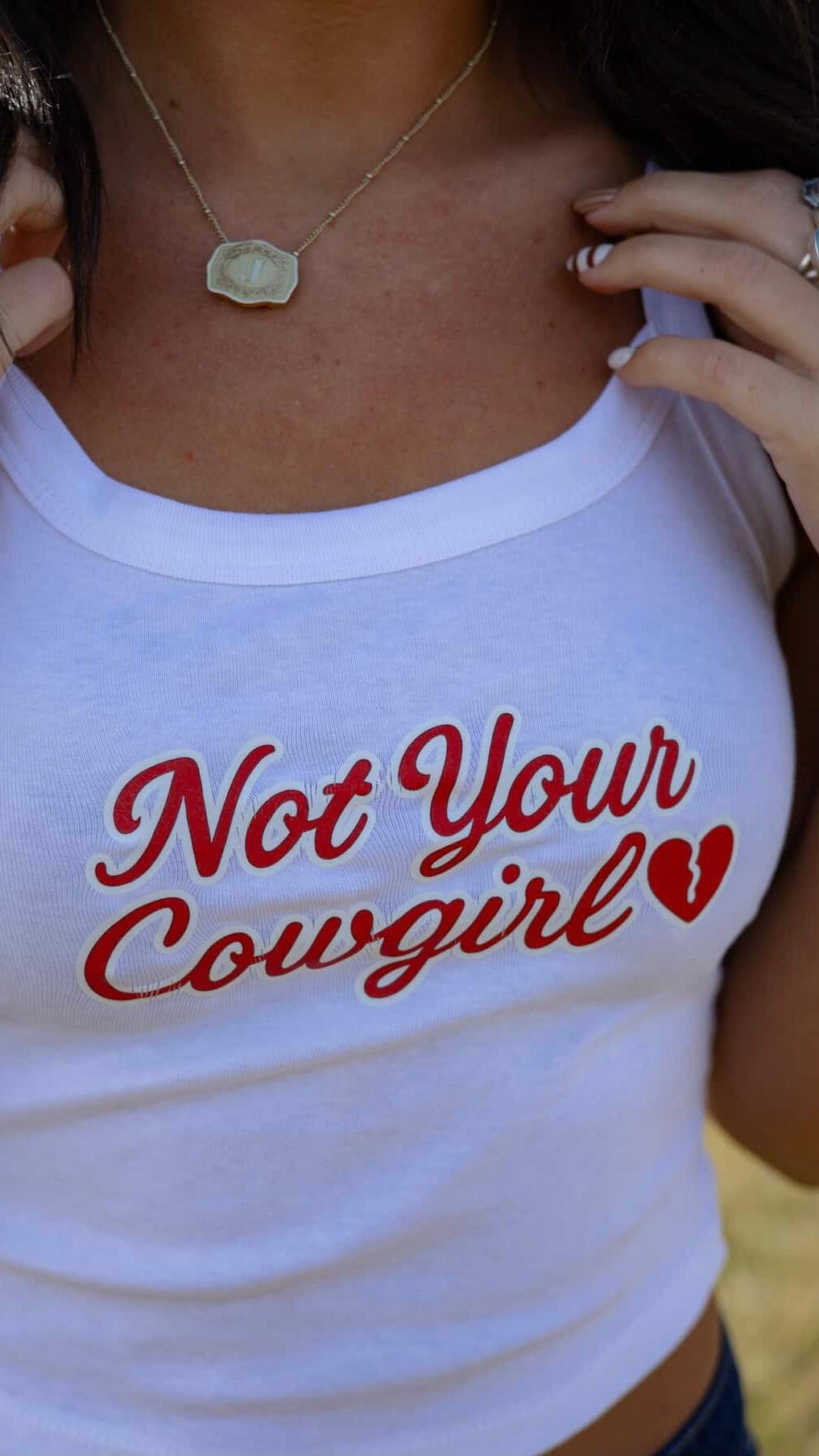 Not Your Cowgirl Spaghetti Strap Tank Top.
