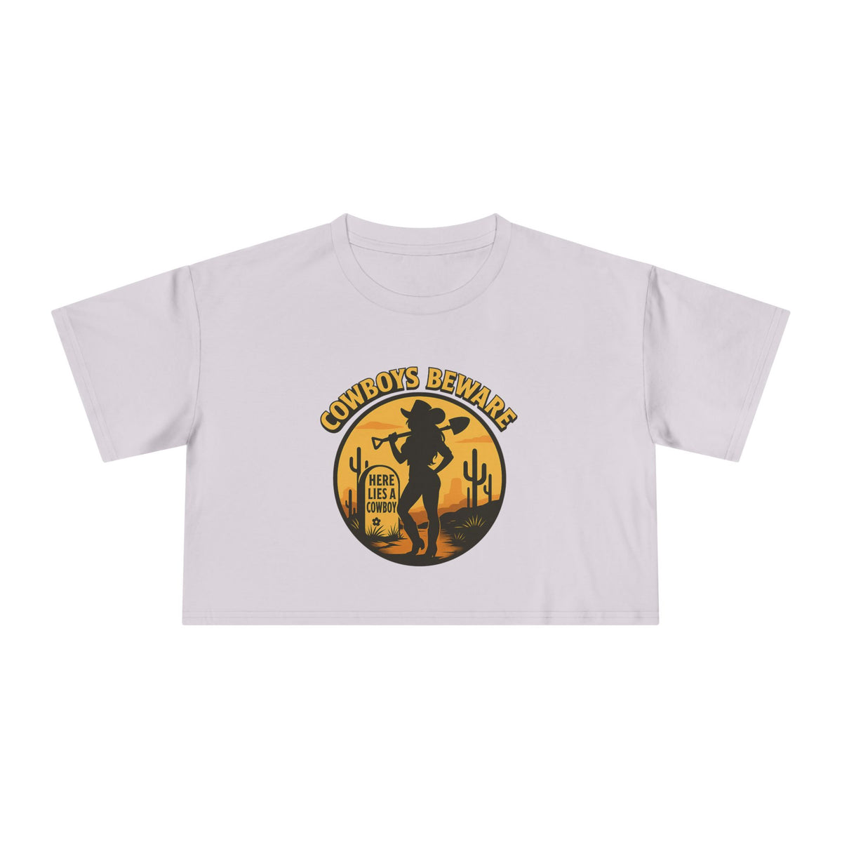 Cowboys Beware Crop Tee.