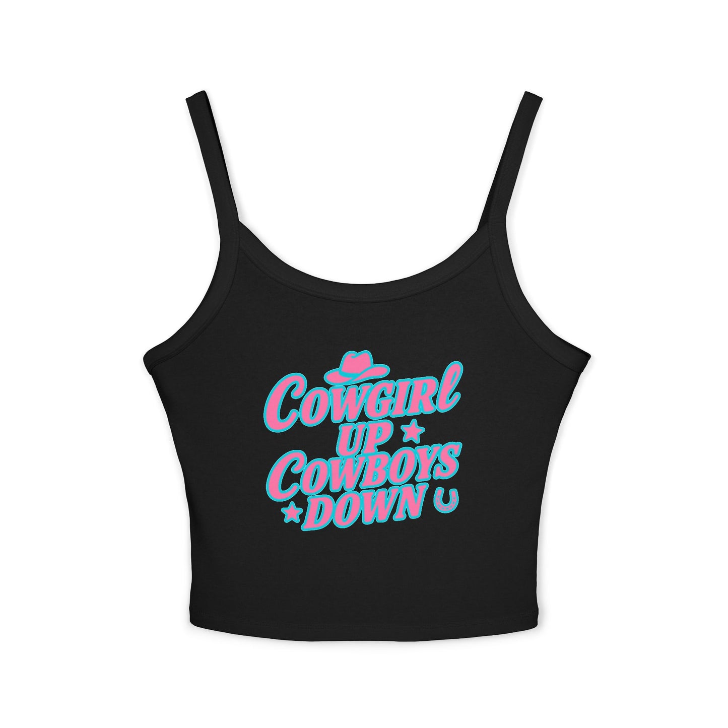 Cowgirl Up Cowboys Down Spaghetti Strap Tank.