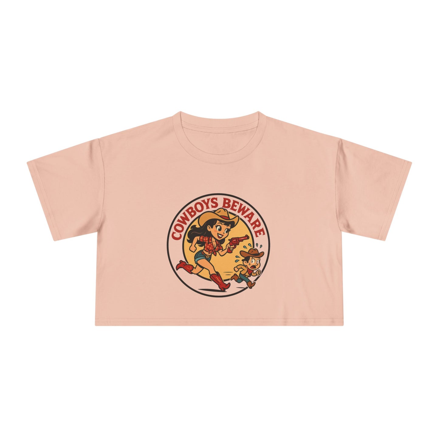 Cowboys Beware Crop Tee.