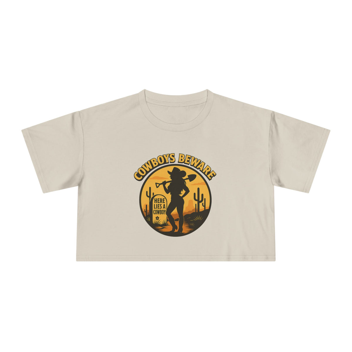 Cowboys Beware Crop Tee.