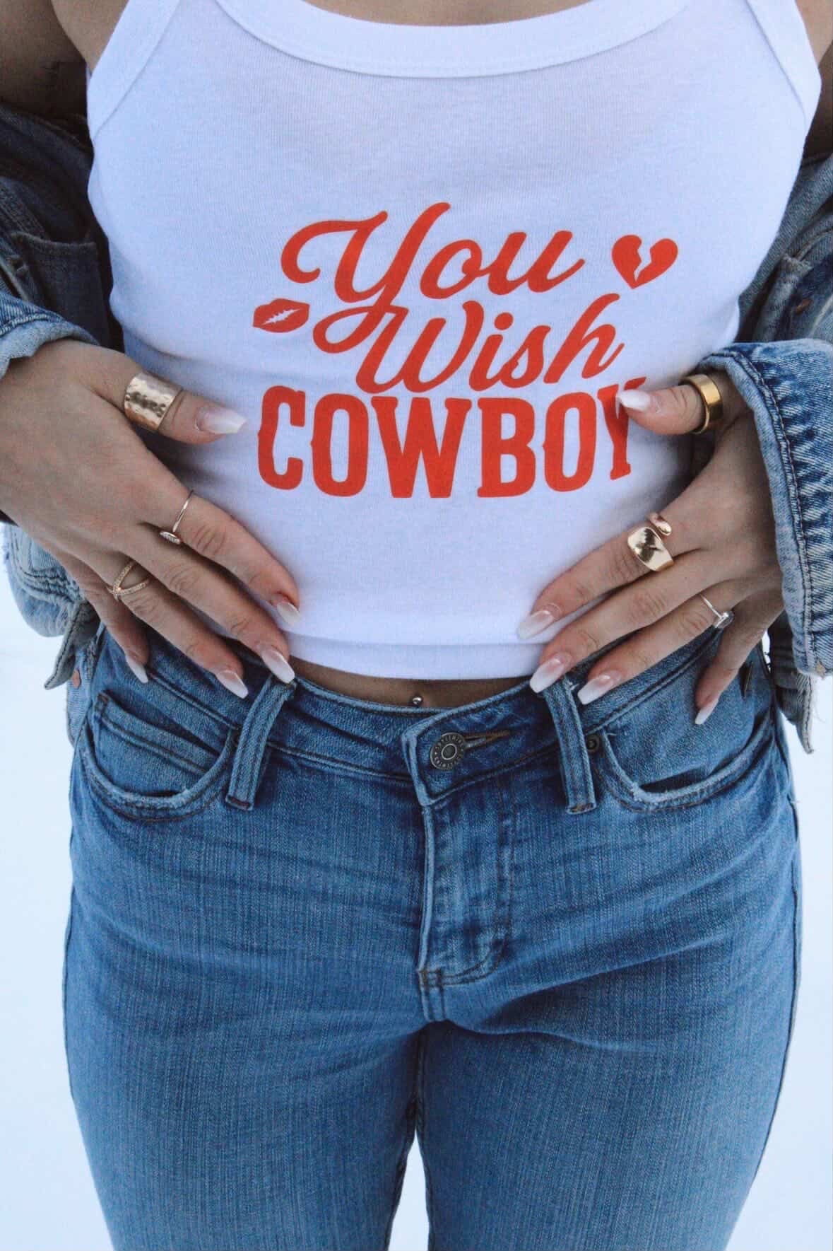 You Wish Cowboy Spaghetti Strap Tank.