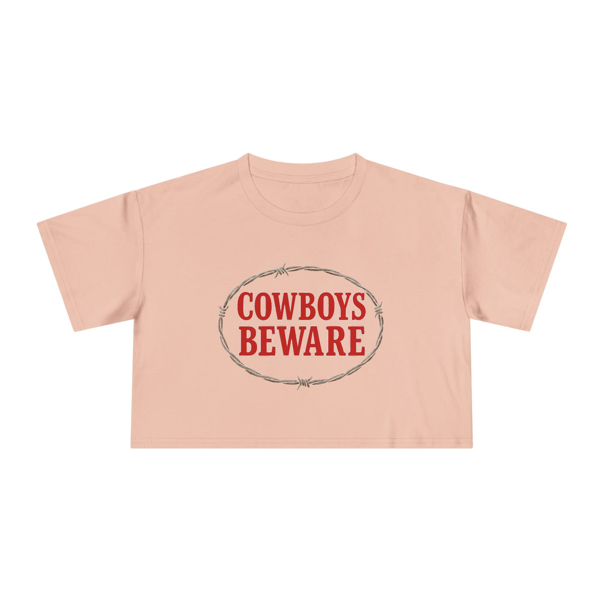 Cowboys Beware Crop Tee.