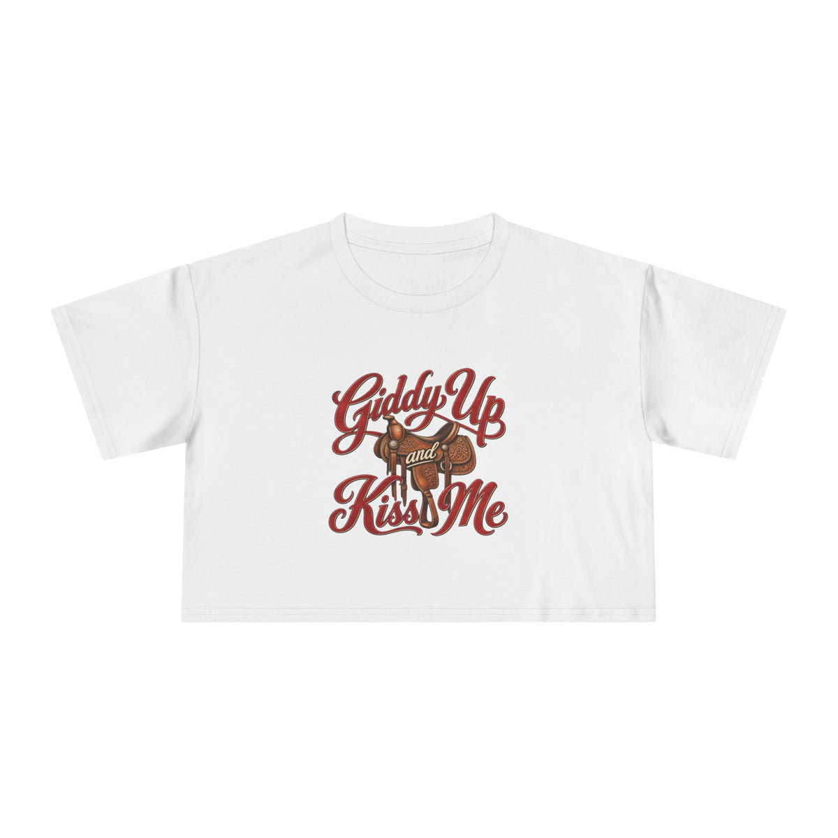 Giddy Up and Kiss Me Crop Tee.